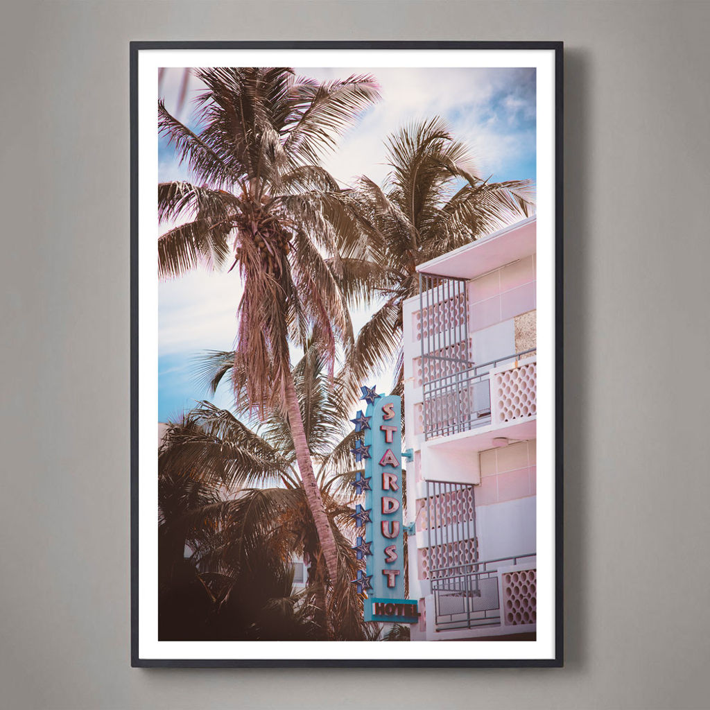 Pink Stardust - 30" X 20" (32" X 22" Framed), White