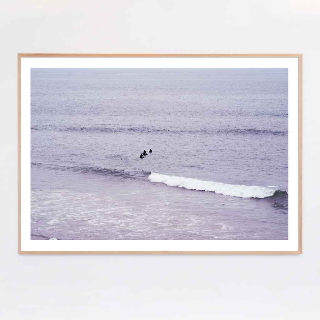 "A Pause", Surfer Photo In Vintage Selenium Tones - 60" X 40" (62" X 42" Framed), Unframed