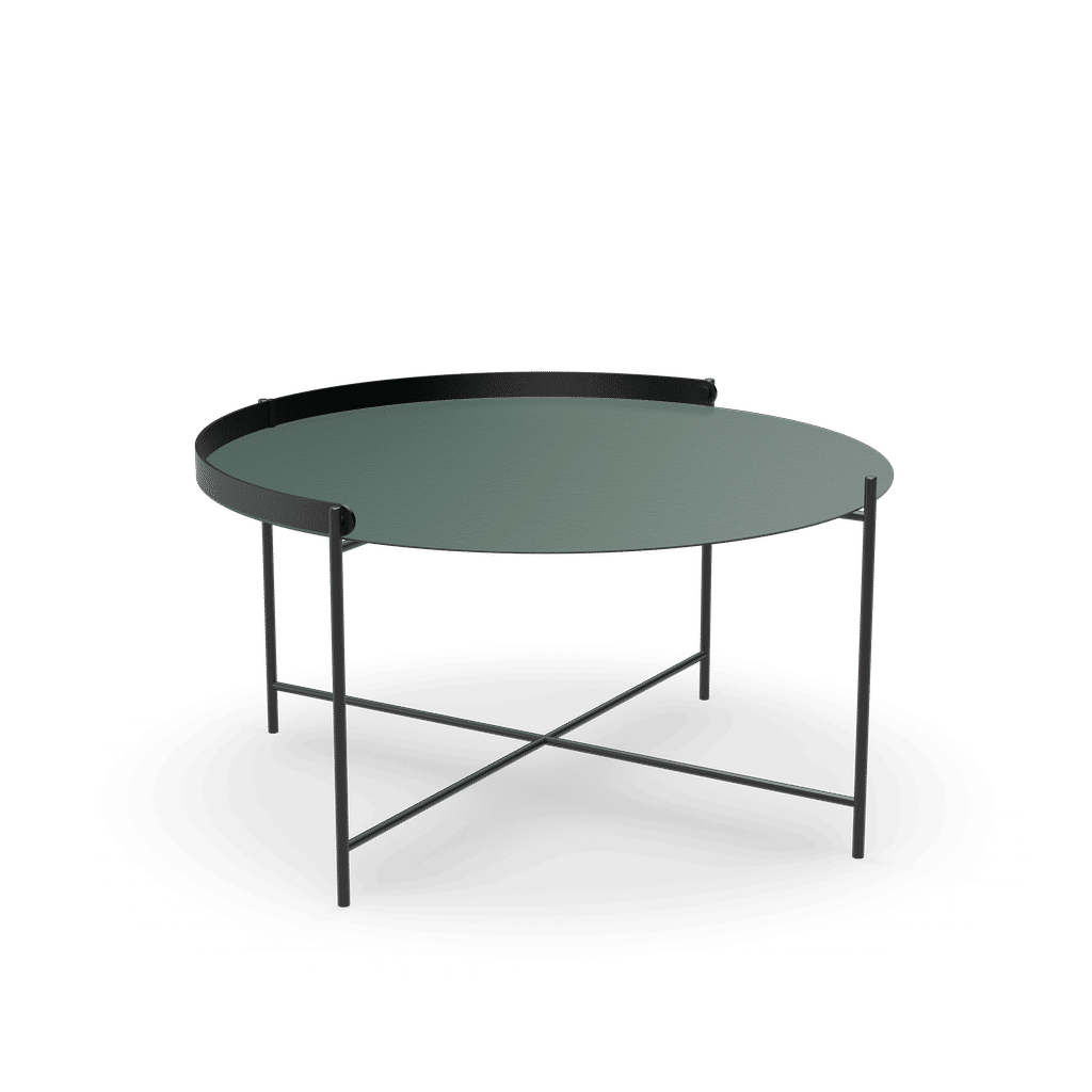 Edge Tray Table Ø 29.9", Pine Green, Black