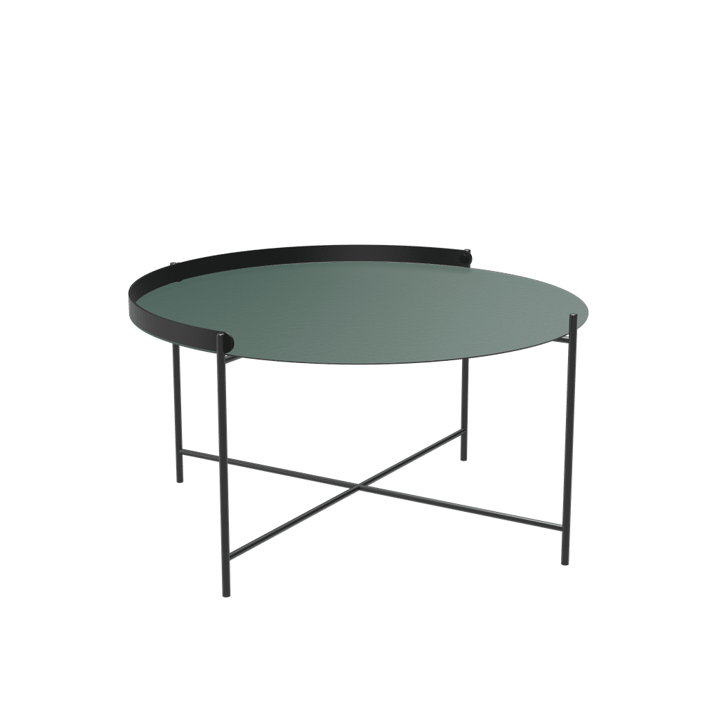 Edge Tray Table Ø 29.9", Pine Green, Black