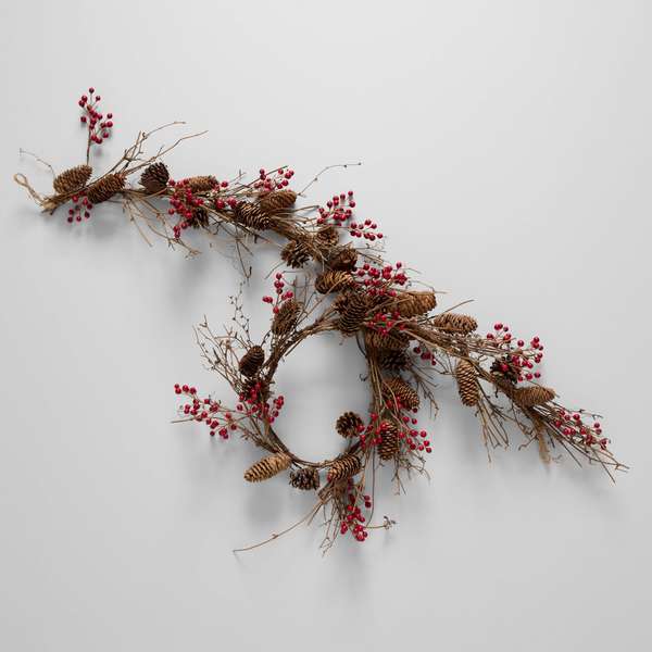 Ecofaux Red Ilex Berry Garland, 6'