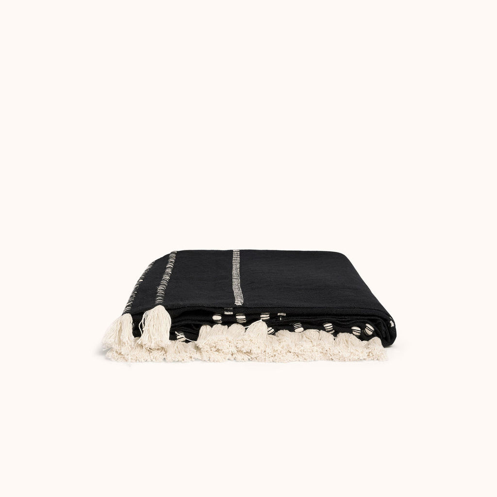 Preview image for Morris Throw 50" X 70", Black, Natural