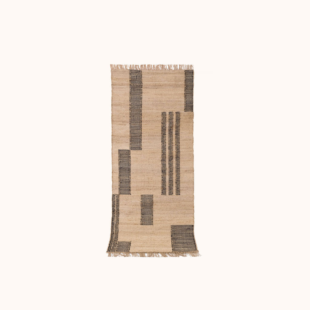 Rosa Rug 2.5' X 7', Tan, Black