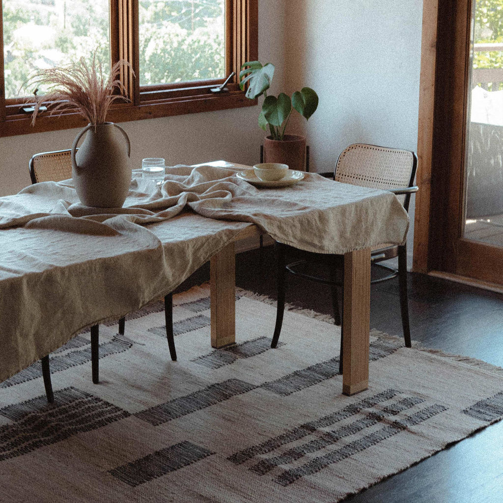 Rosa Rug 6' X 9', Tan, Black