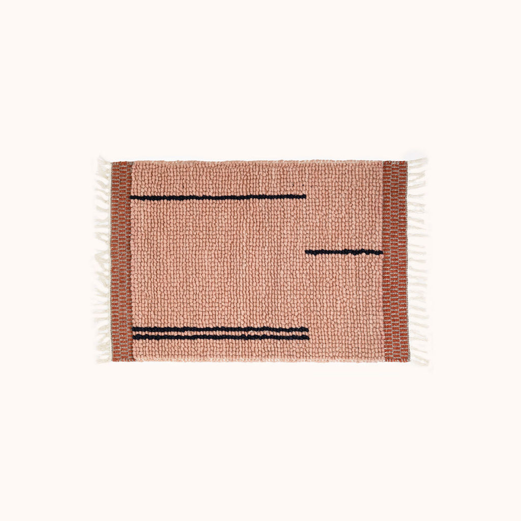 Amari Rug 2' X 3', Faded Coral, Black