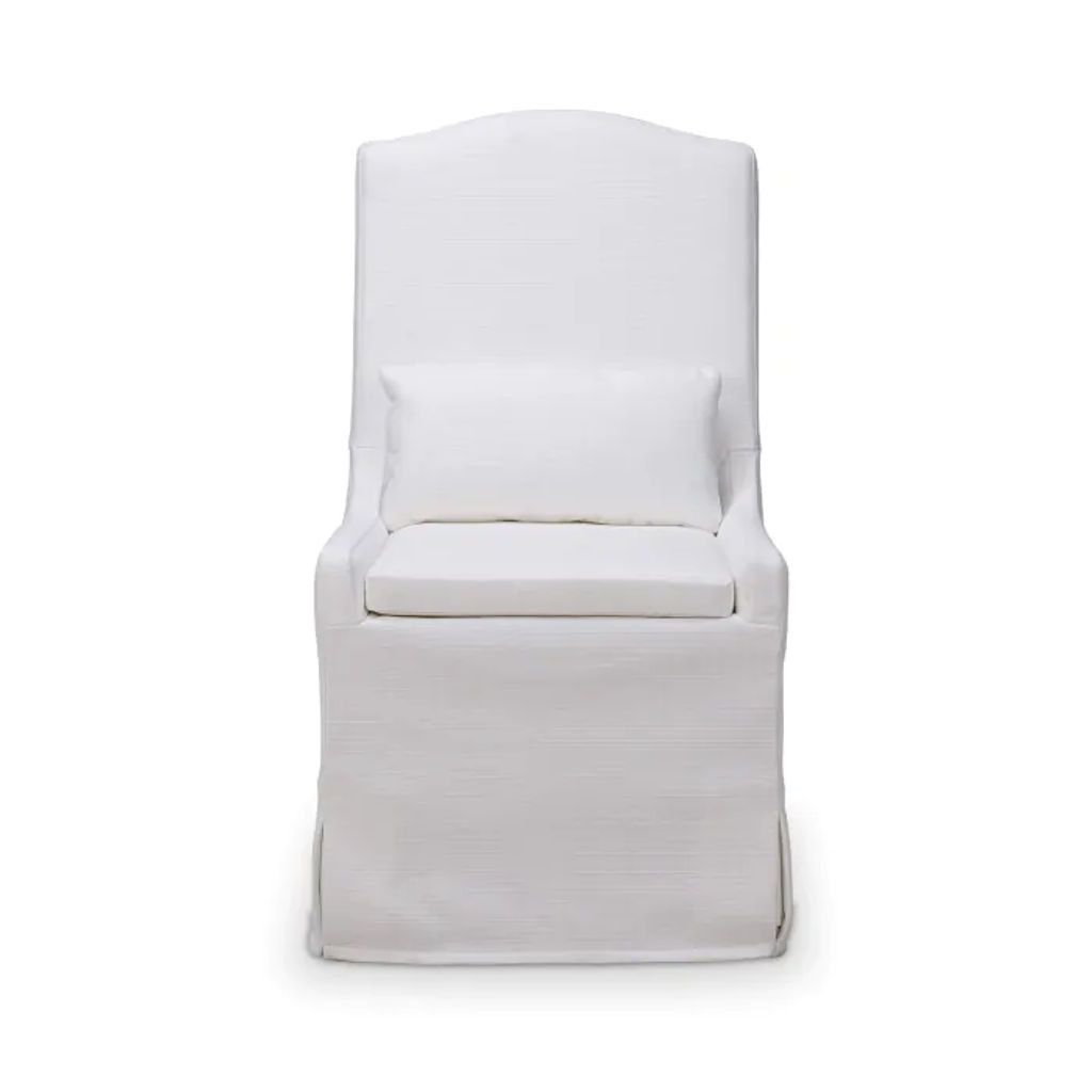 Sierra Slipcovered Dining Chair W/Castors