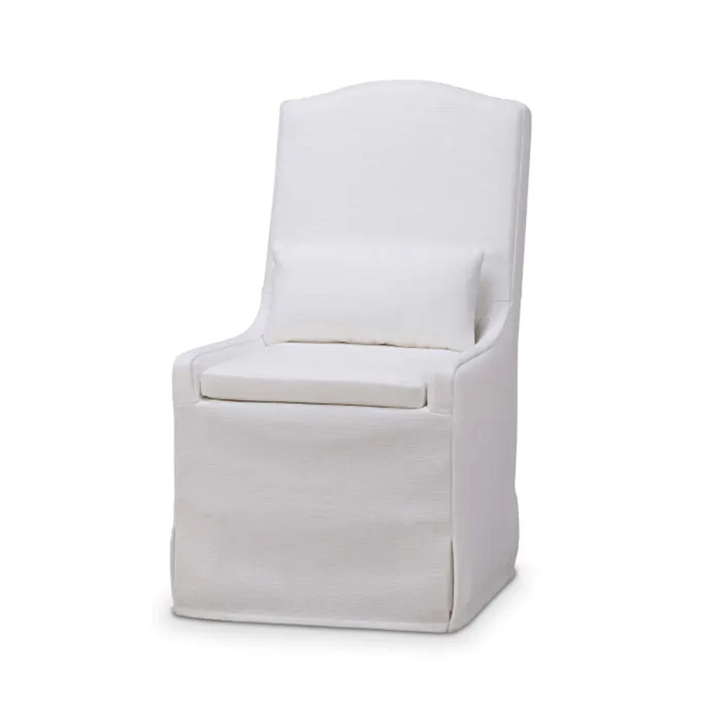 Sierra Slipcovered Dining Chair W/Castors