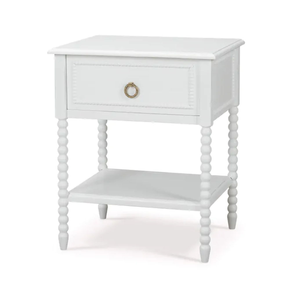 Cholet Bedside, Architectural White, Light Distressed