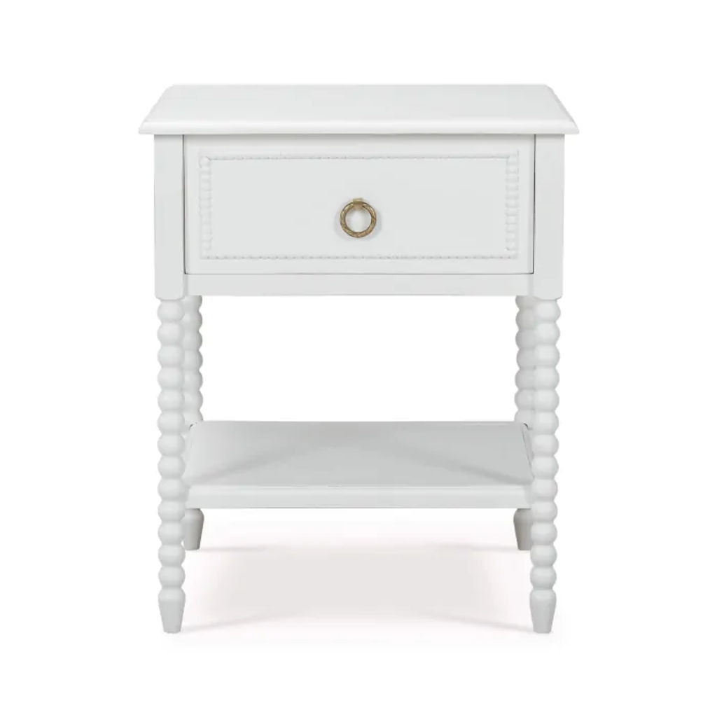Cholet Bedside, Architectural White, Light Distressed