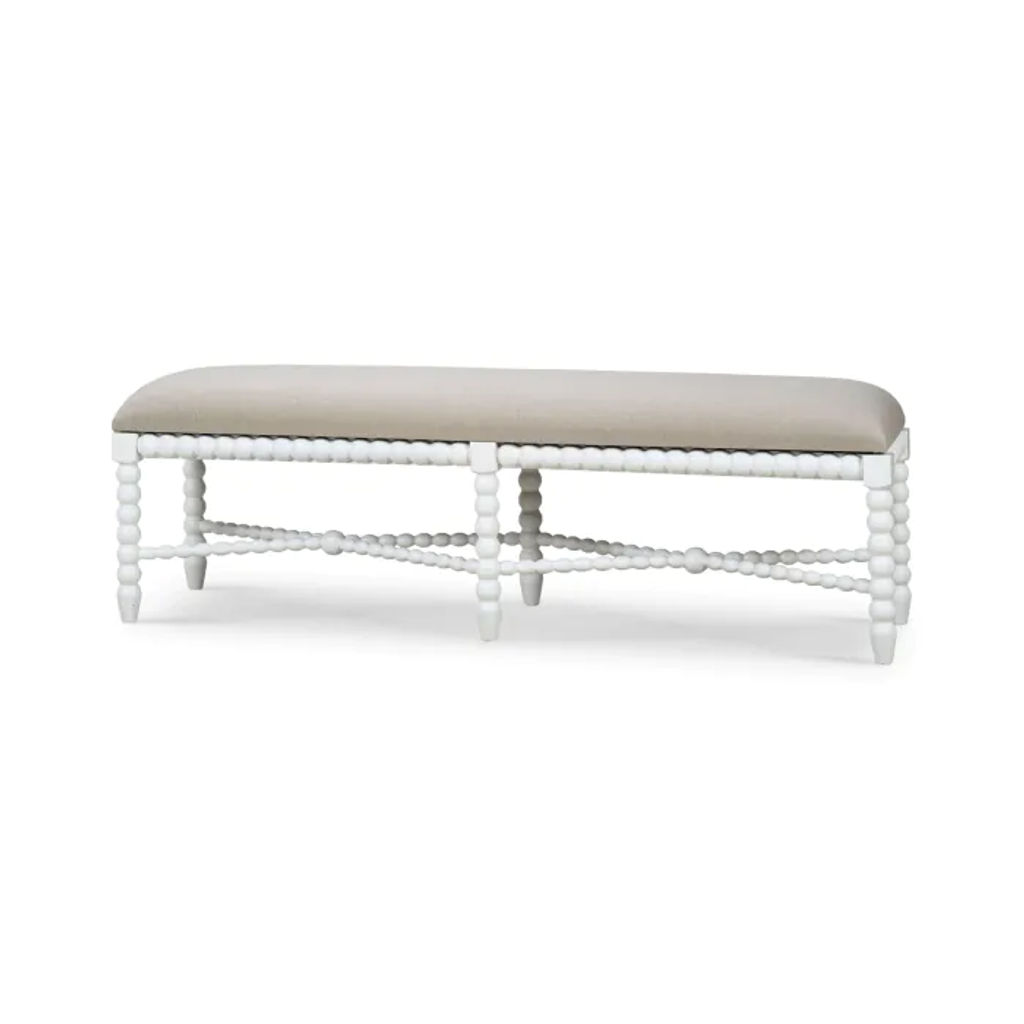 Cholet Bench Medium, Architectural White, Camelot, Light Distressed