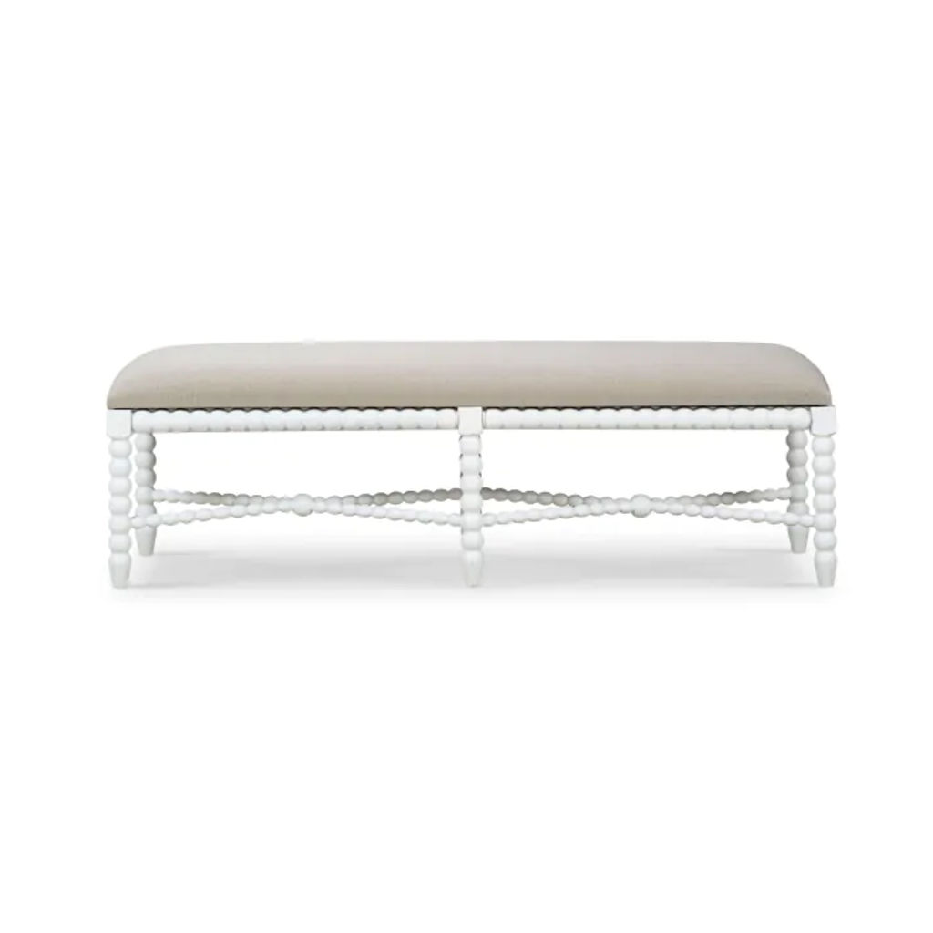 Cholet Bench Medium, Architectural White, Camelot, Light Distressed