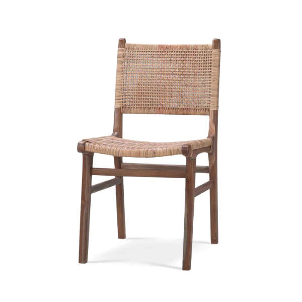 Logan Dining Chair W/Rattan, Teak