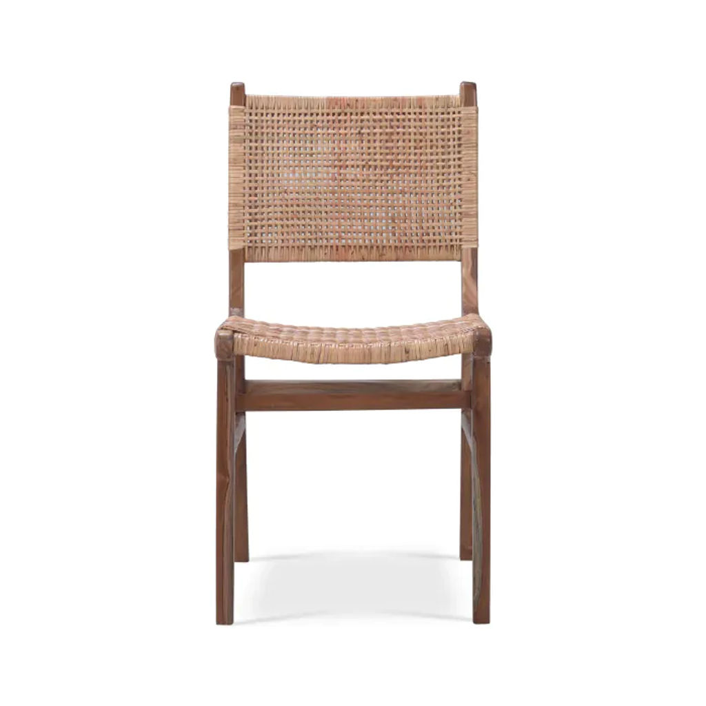 Logan Dining Chair W/Rattan, Teak