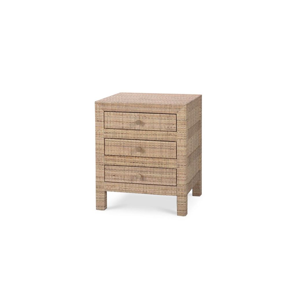 Kagu End Table Wrapped In Natural Rattan