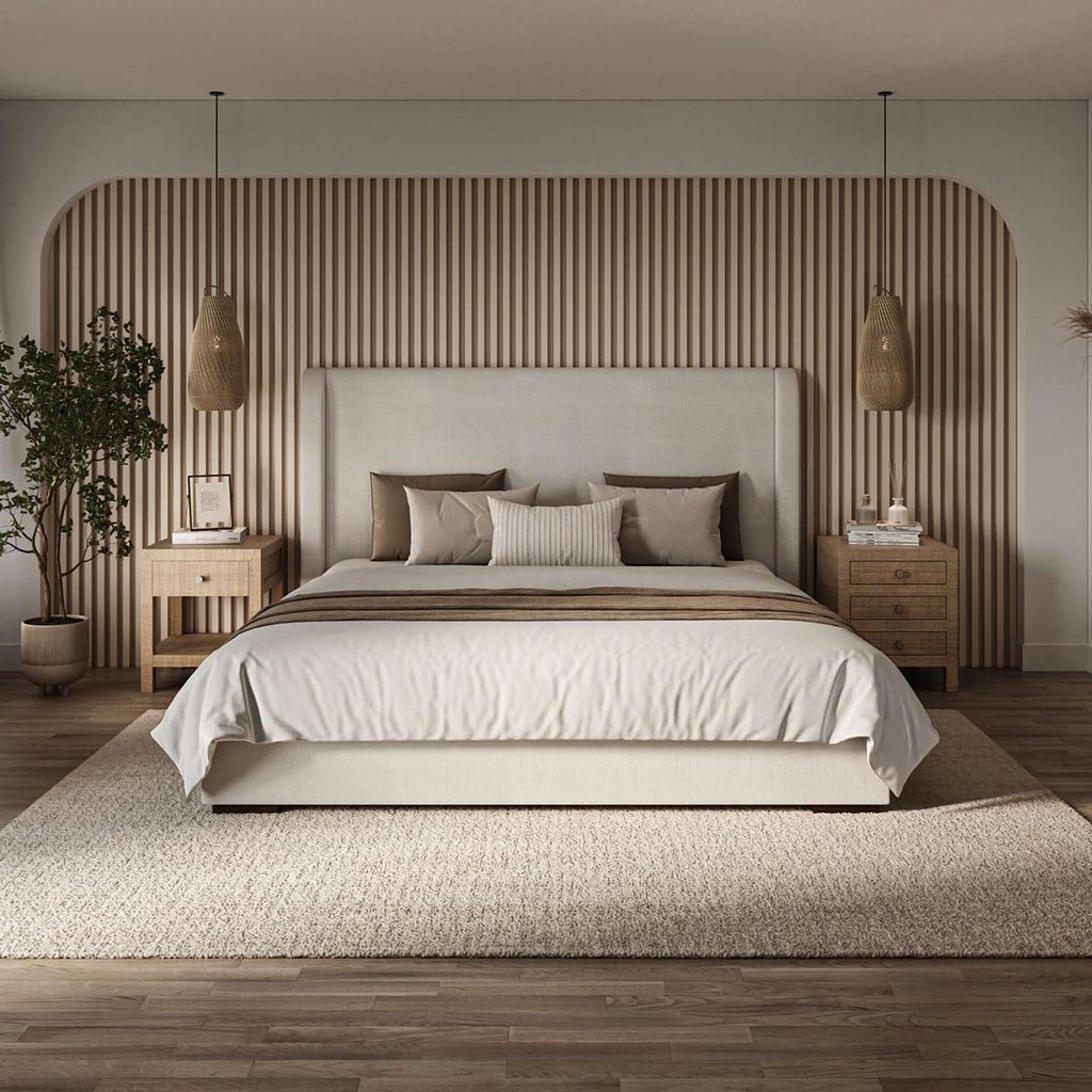 Kagu End Table Wrapped In Natural Rattan