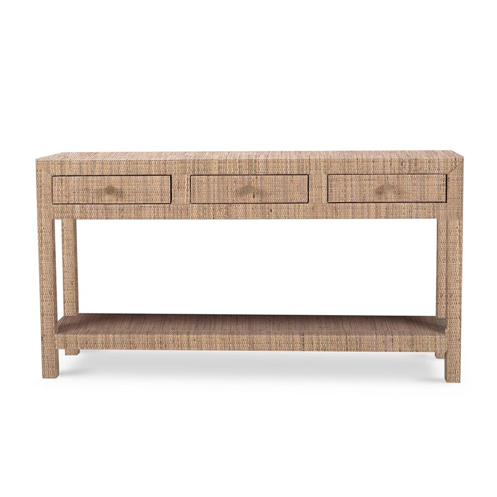 Kagu Console Table Wrapped In Rattan Natural