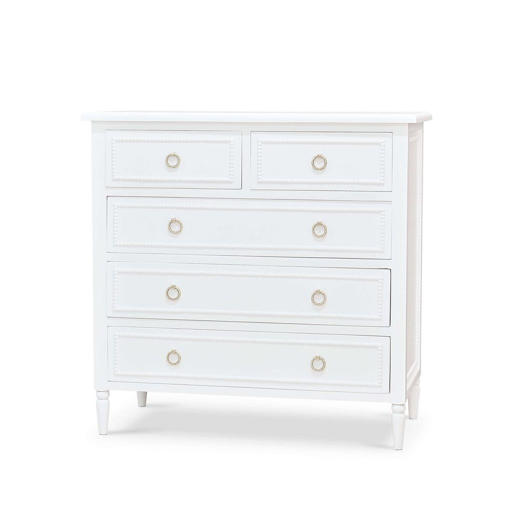 Cholet 5 Drawer Dresser In Architectural White