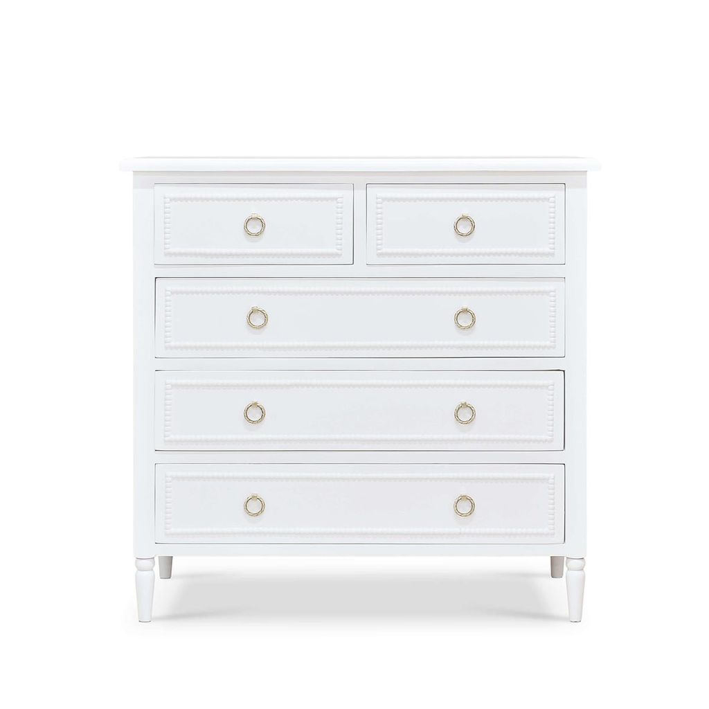 Cholet 5 Drawer Dresser In Architectural White