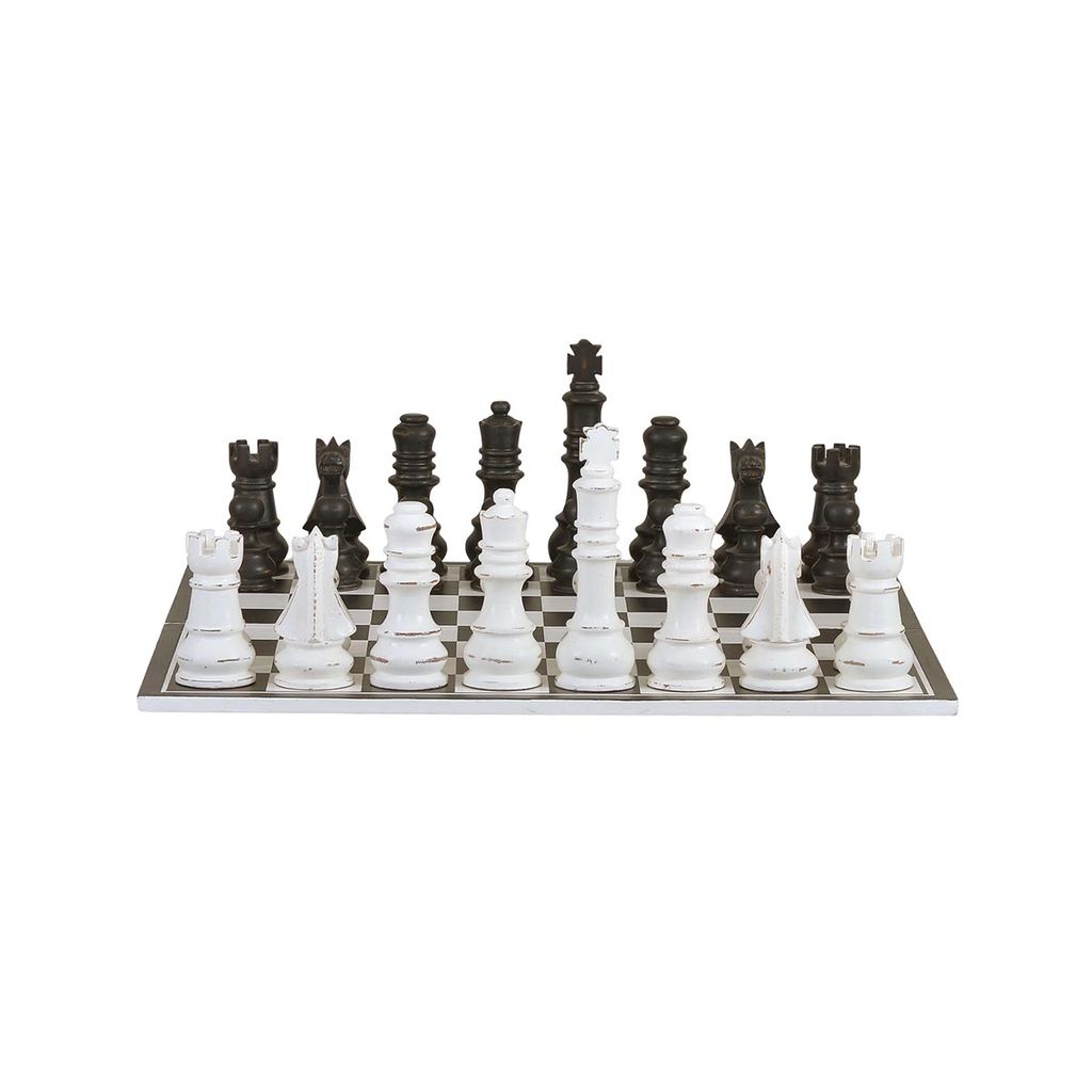 Gentlemen's Club Chess Set In White Harvest & Black Harvest