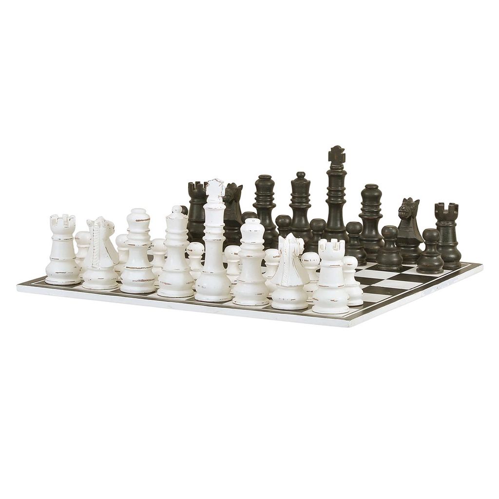 Gentlemen's Club Chess Set In White Harvest & Black Harvest