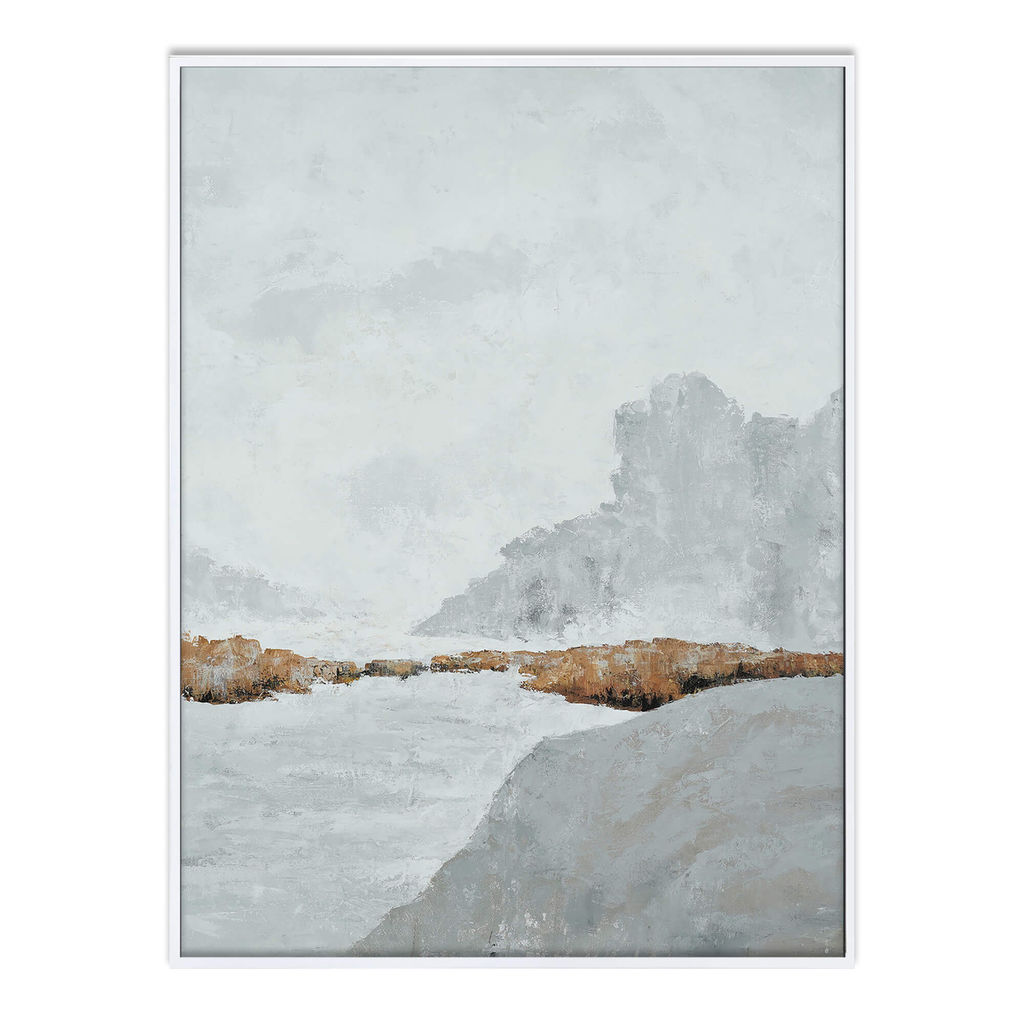 Preview image for Sea Sand On Canvas 36 X 48 W/ Frame In True White
