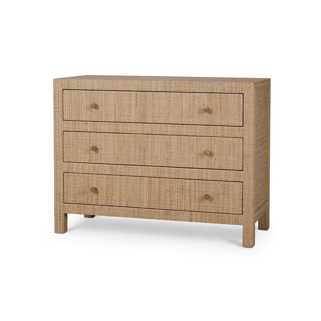 Kagu 3 Drawer Dresser Wrapped In Natural Rattan