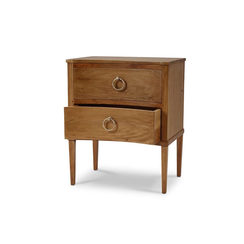Bow Nightstand In Antique French Oak