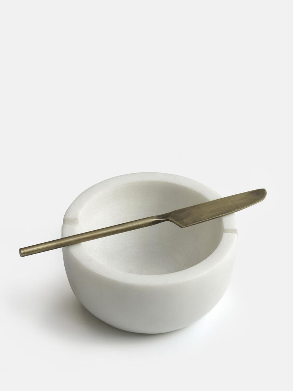 Butter Dish, White Marble