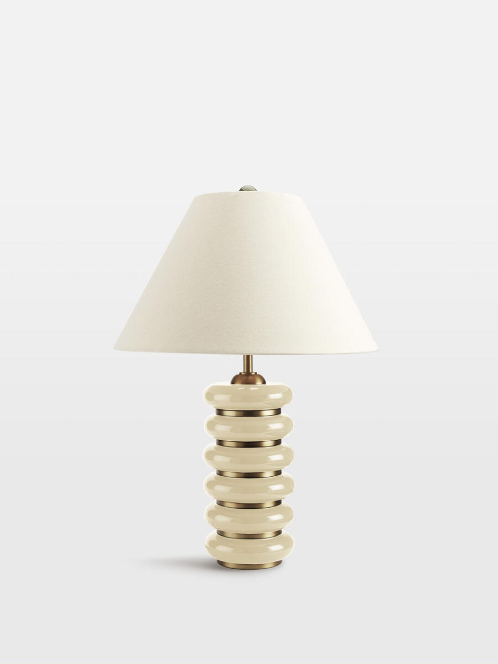 Greyson Table Lamp, High Gloss Lacquer, Cream, Us