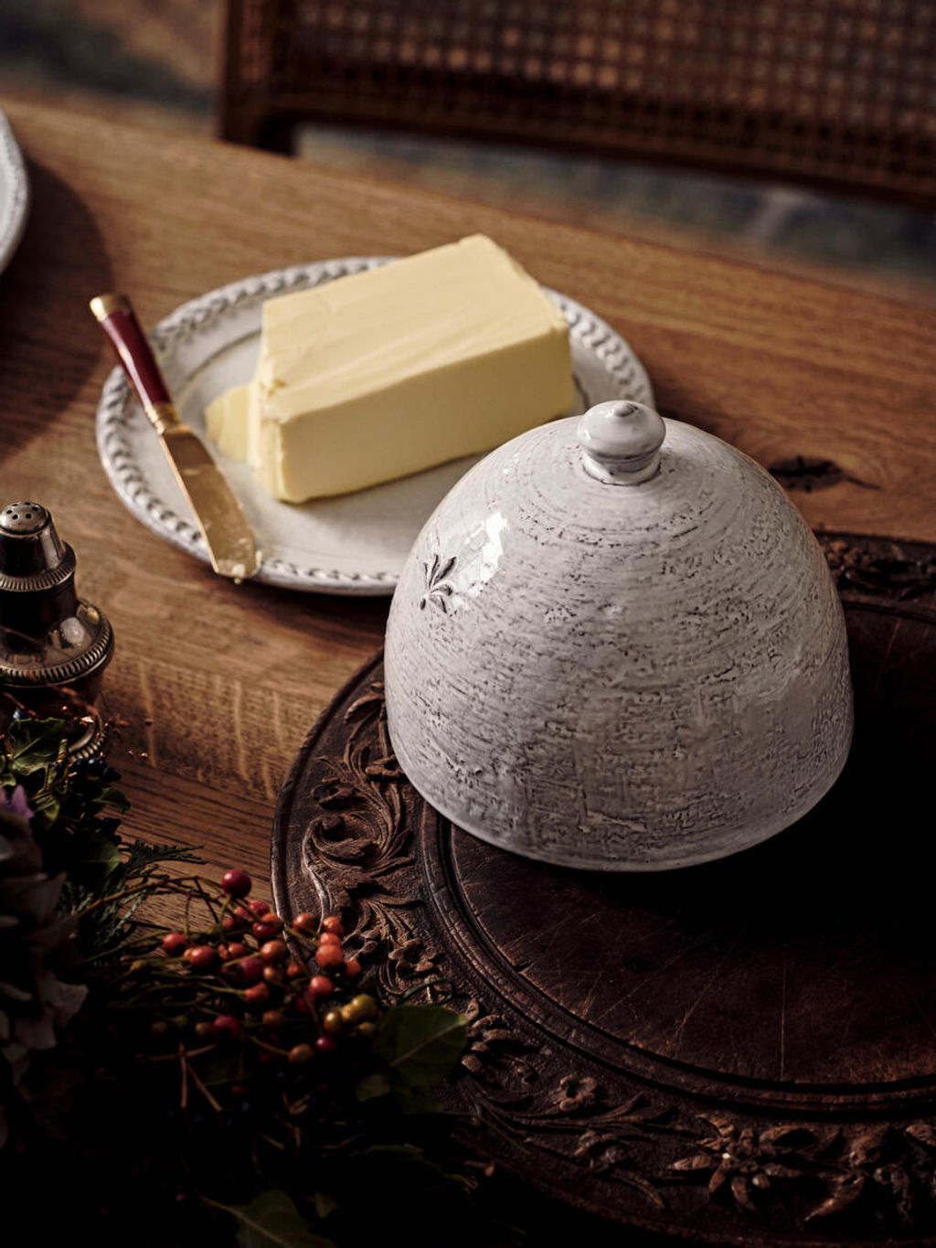 Hillcrest Butter Dish, White