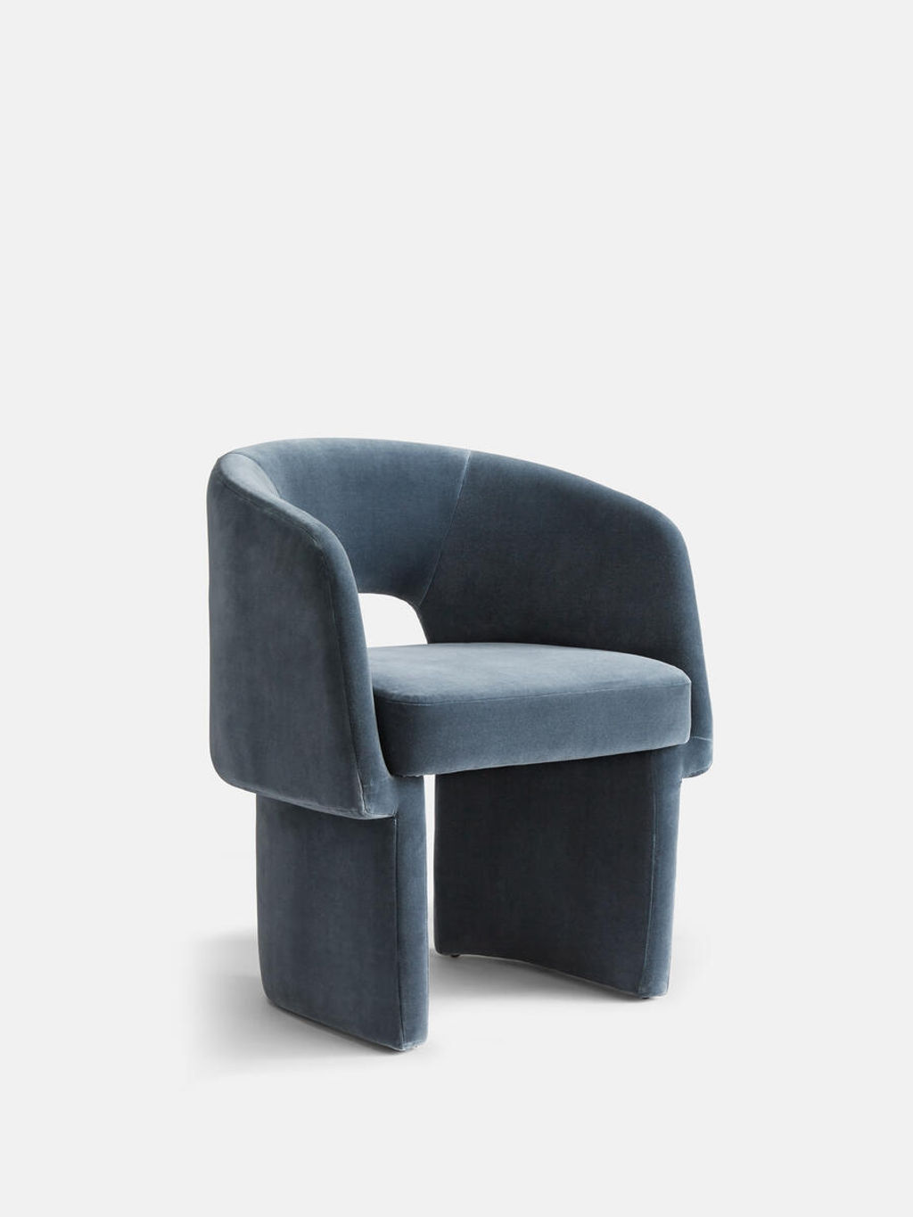Preview image for Morrell Dining Chair, Velvet, Grey Blue, Us