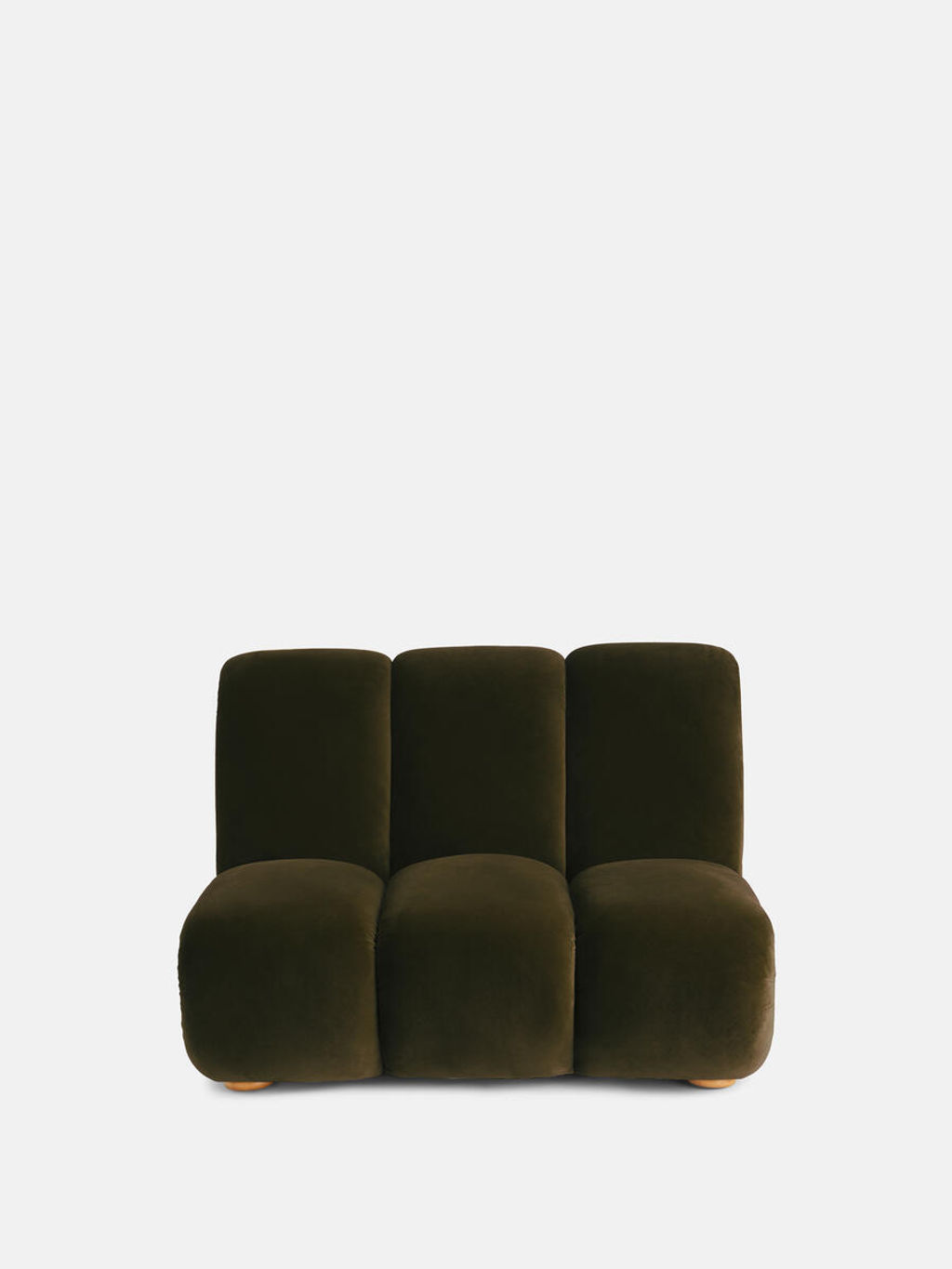 Noelle Sectional Armchair, Velvet Olive, Us