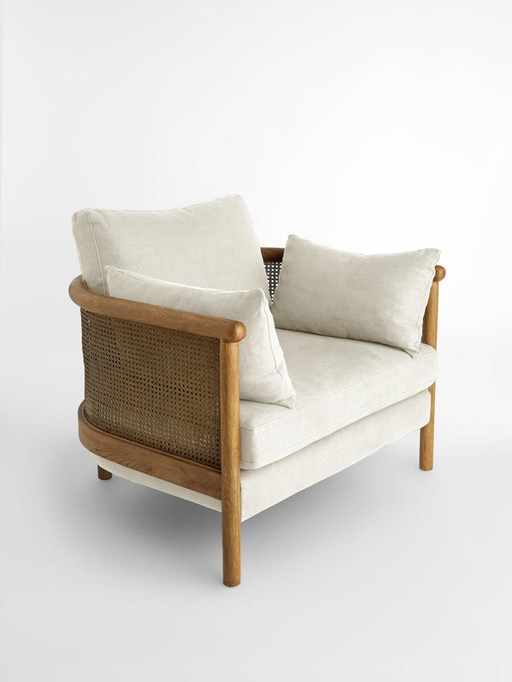 Preview image for Sydney Cane Armchair, Washed Linen Flax, Us