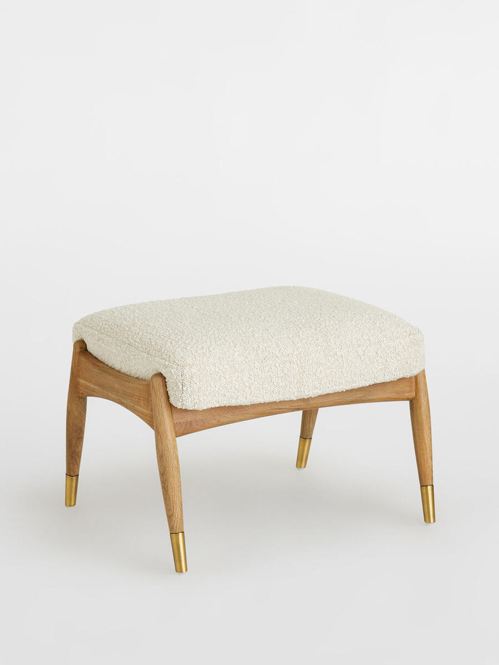Preview image for Vintage-Inspired Footstool, Boucle, Natural