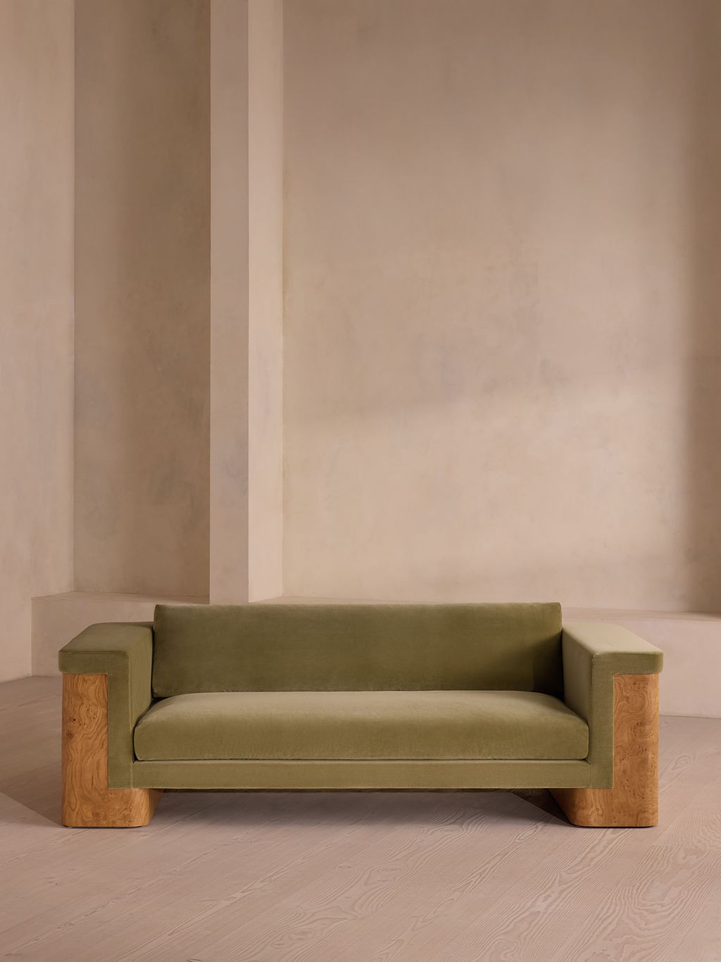 Linden Sofa, Three Seater, Velvet, Lichen