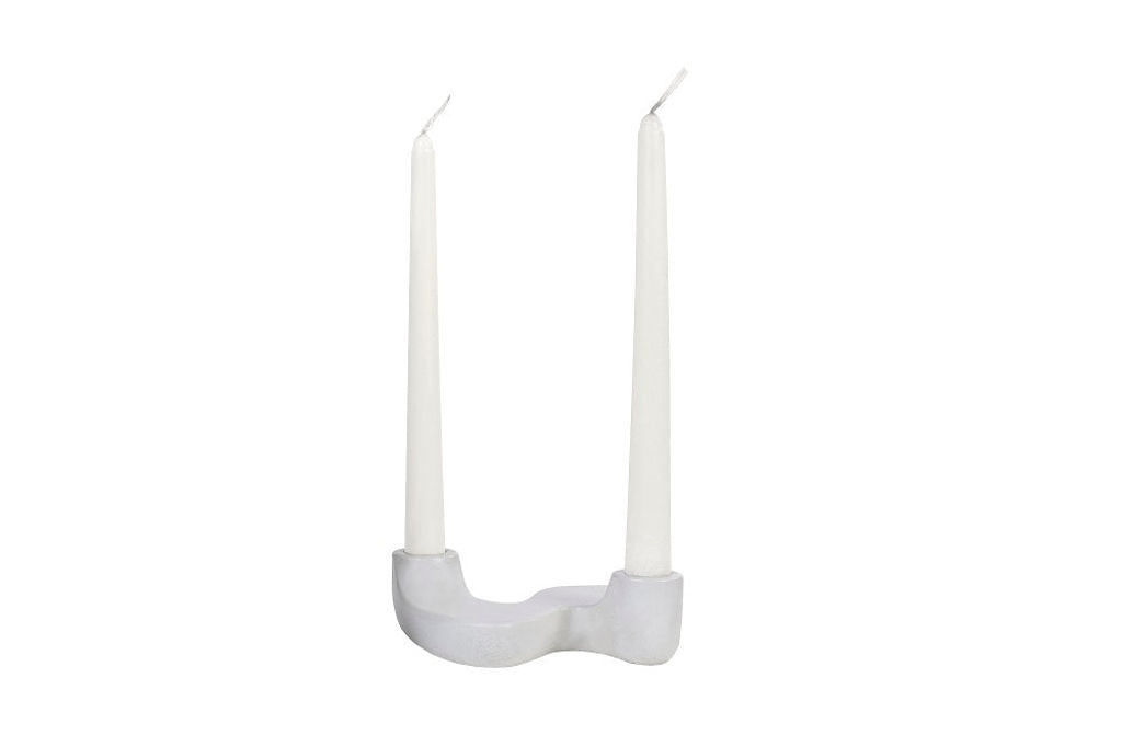 Preview image for "S" Style Nordic Concrete Candle Holder, Ivory (Set Of 2)