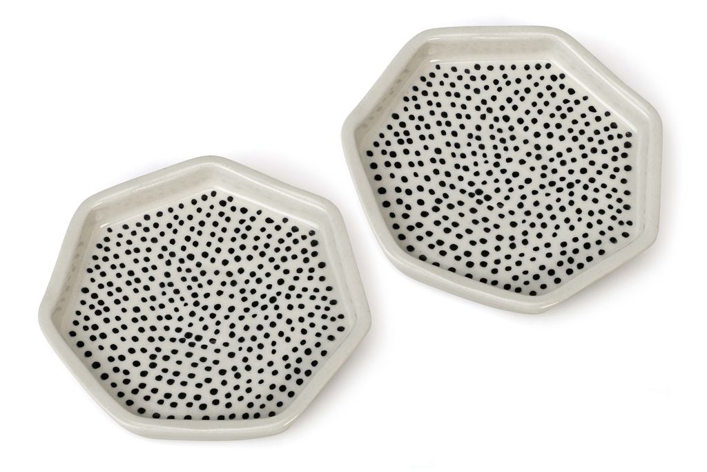 Hexagon Polka Dot Ceramic Serving Dish Small ( Set Of 2)