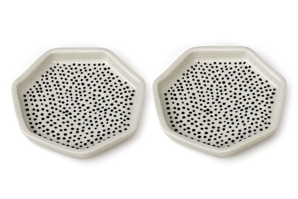 Hexagon Polka Dot Ceramic Serving Dish Small ( Set Of 2)