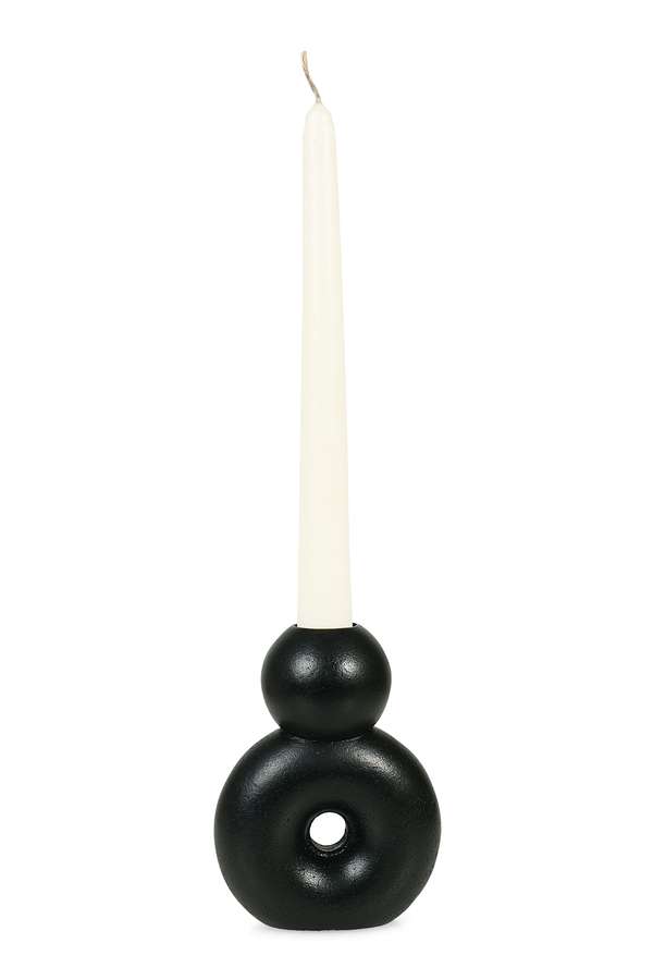 Nordic Modern 8 Style Concrete Candle Holder, Black