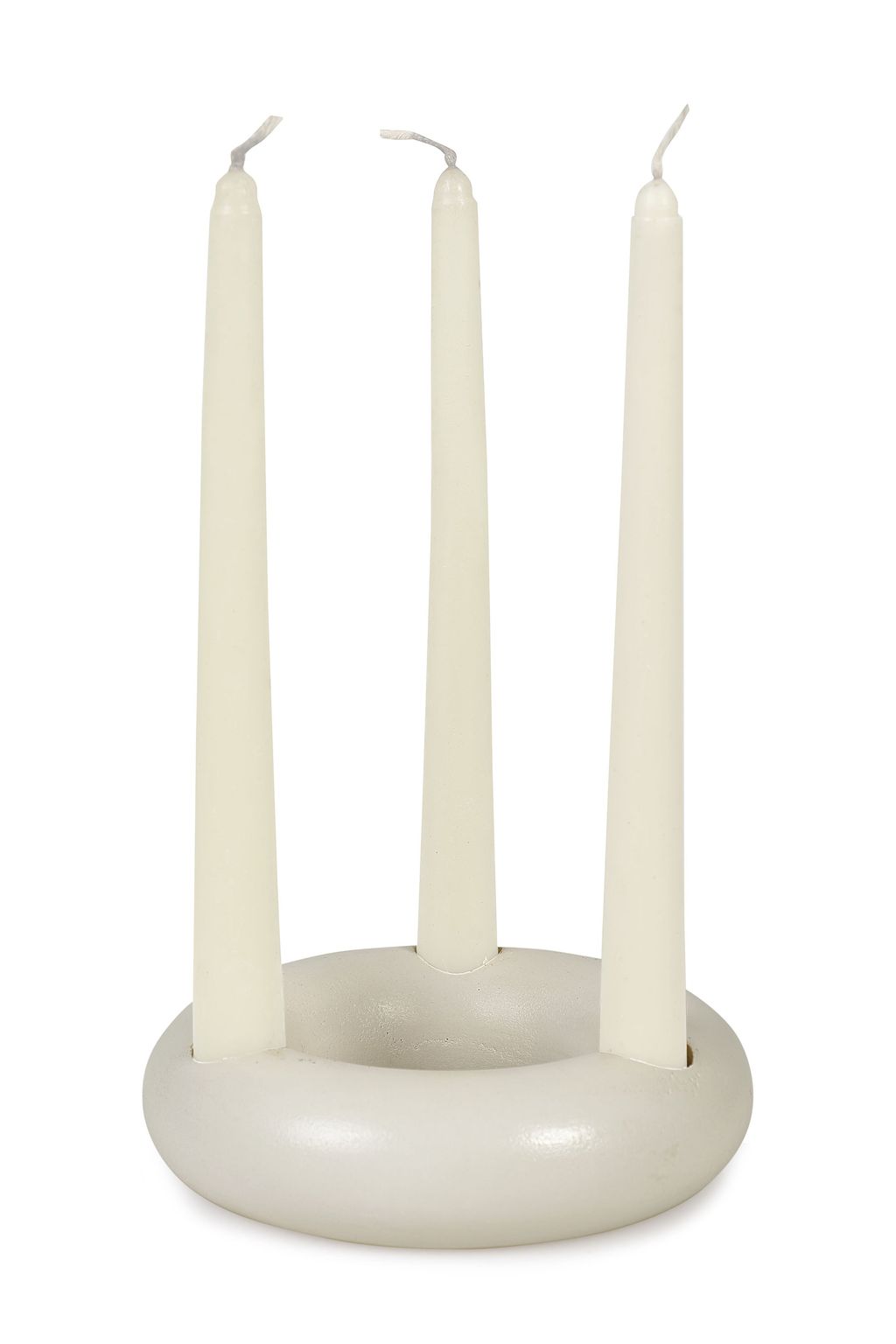 Preview image for Nordic Donut Style Concrete Candle Holder, Ivory