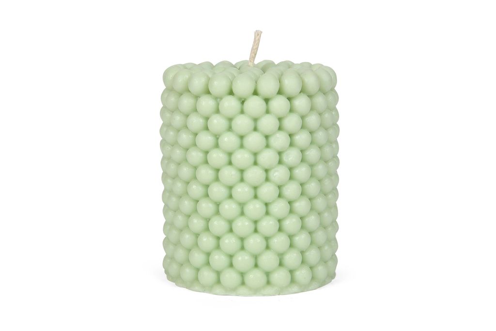 Preview image for Bubble Pillar Soy Wax Scented Candle 3.3" X 2.7" X 3.5", Green