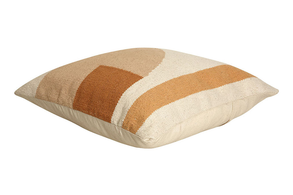 Geo Shapes Handcrafted Throw Pillow With Filler 18" X 18", Earth