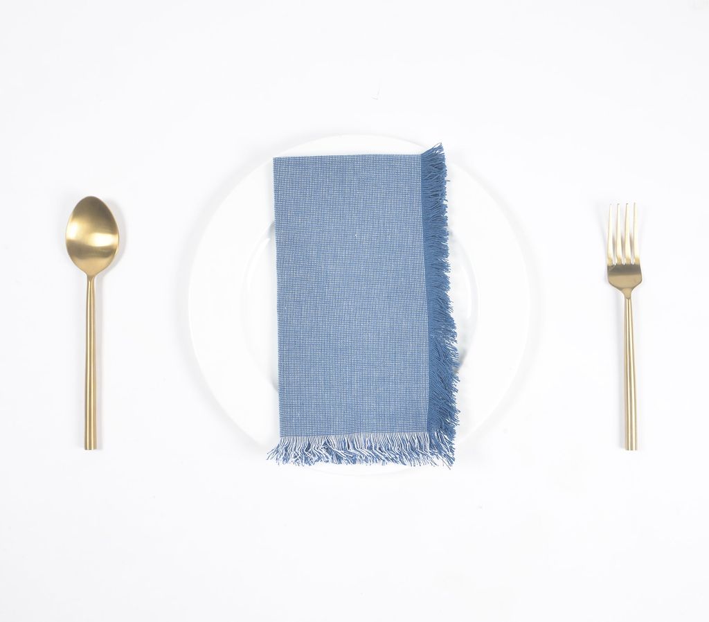 Fringe Borders Navy Napkins 18" (Set Of 4)