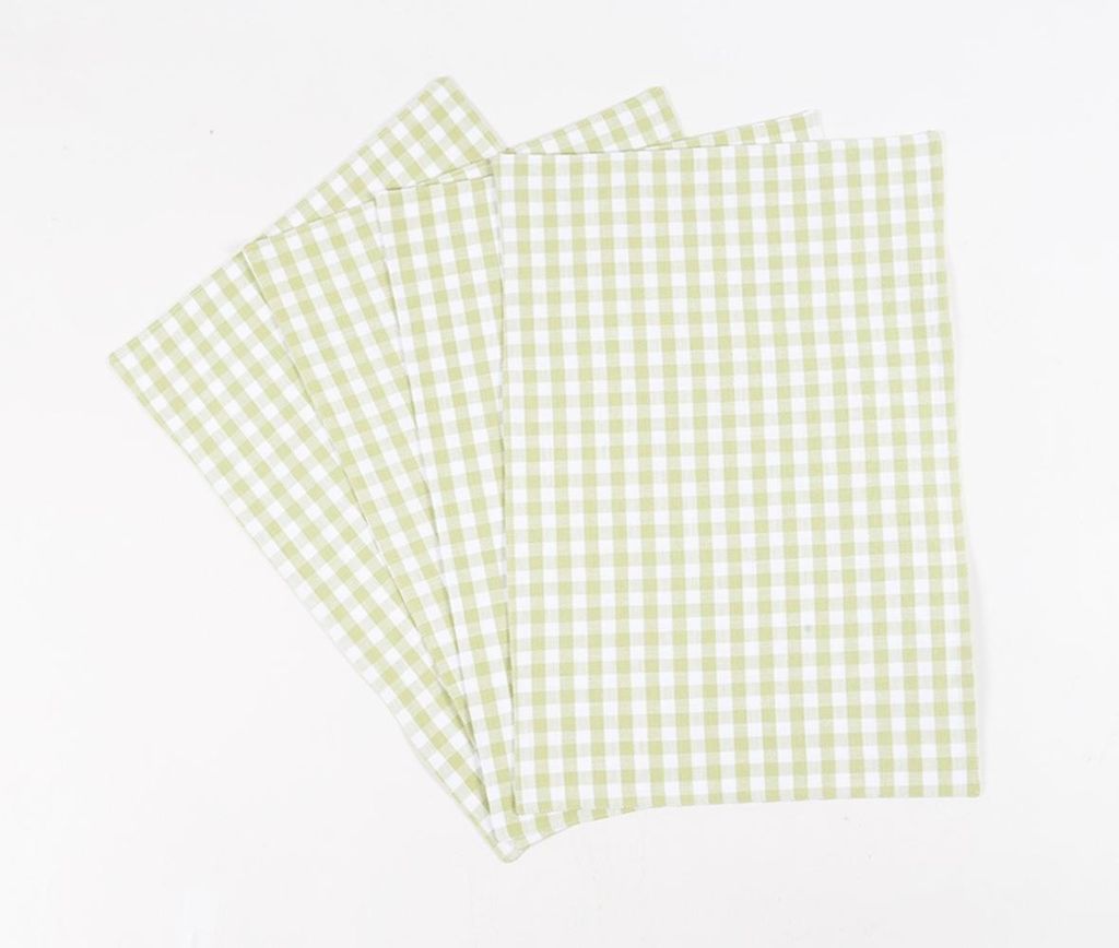 Mini Checkered Cotton Placemats 19" X 13" (Set Of 4)