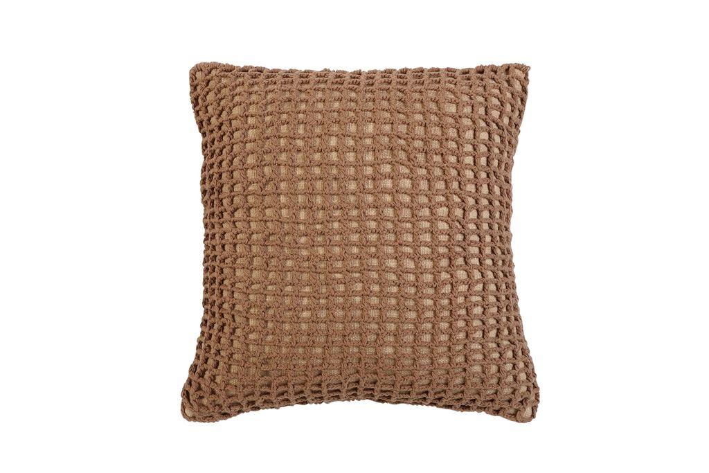 Preview image for Tarika Net Crochet Cushion 18" X 18", Beige