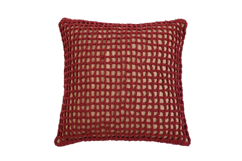 Tarika Net Crochet 18" X 18", Wine