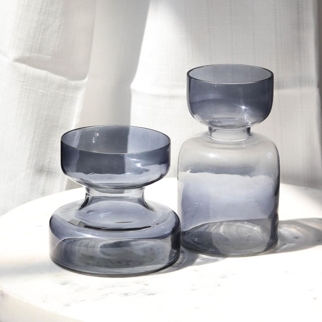Grey Handblown Glass Vase