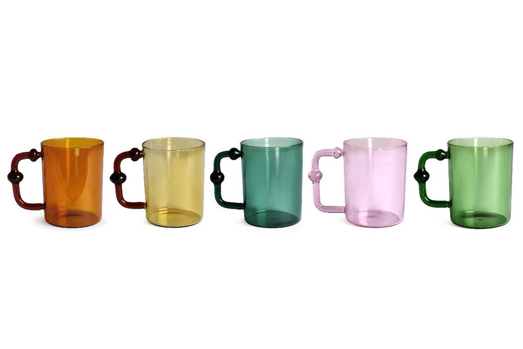 Colored Handblown Drinkware Mug 2.7" X 3.5", Amber