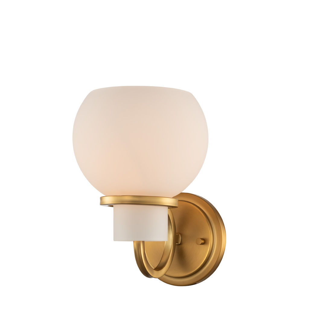 Ascher 1 Light Wall Sconce 6" X 8" X 9", Winter Brass