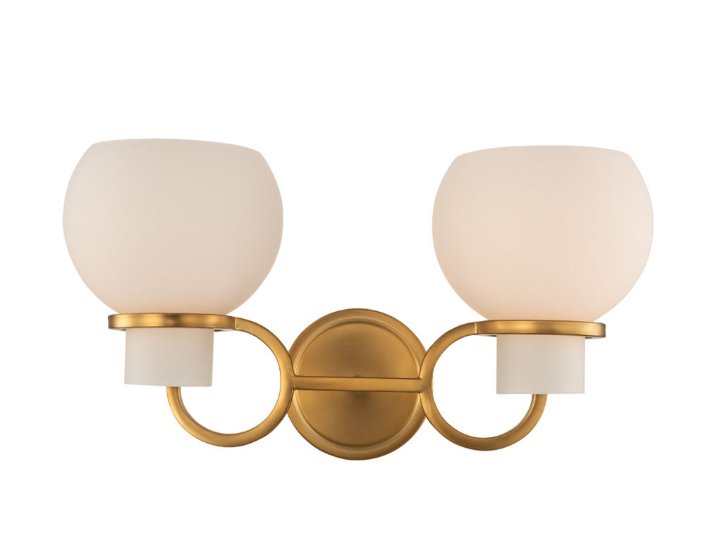 Ascher 2 Light Wall Sconce 16" X 7" X 9", Winter Brass